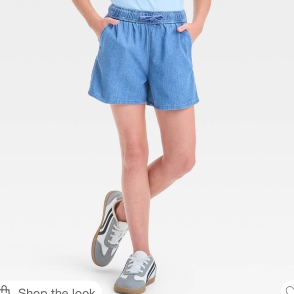 Girls Blue Denim Shorts size small 6/7
